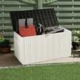thumbnail image 4 of Gymax 80 Gallon Deck Storage Box Tool Box Patio Storage Container Plastic Garden White, 4 of 10