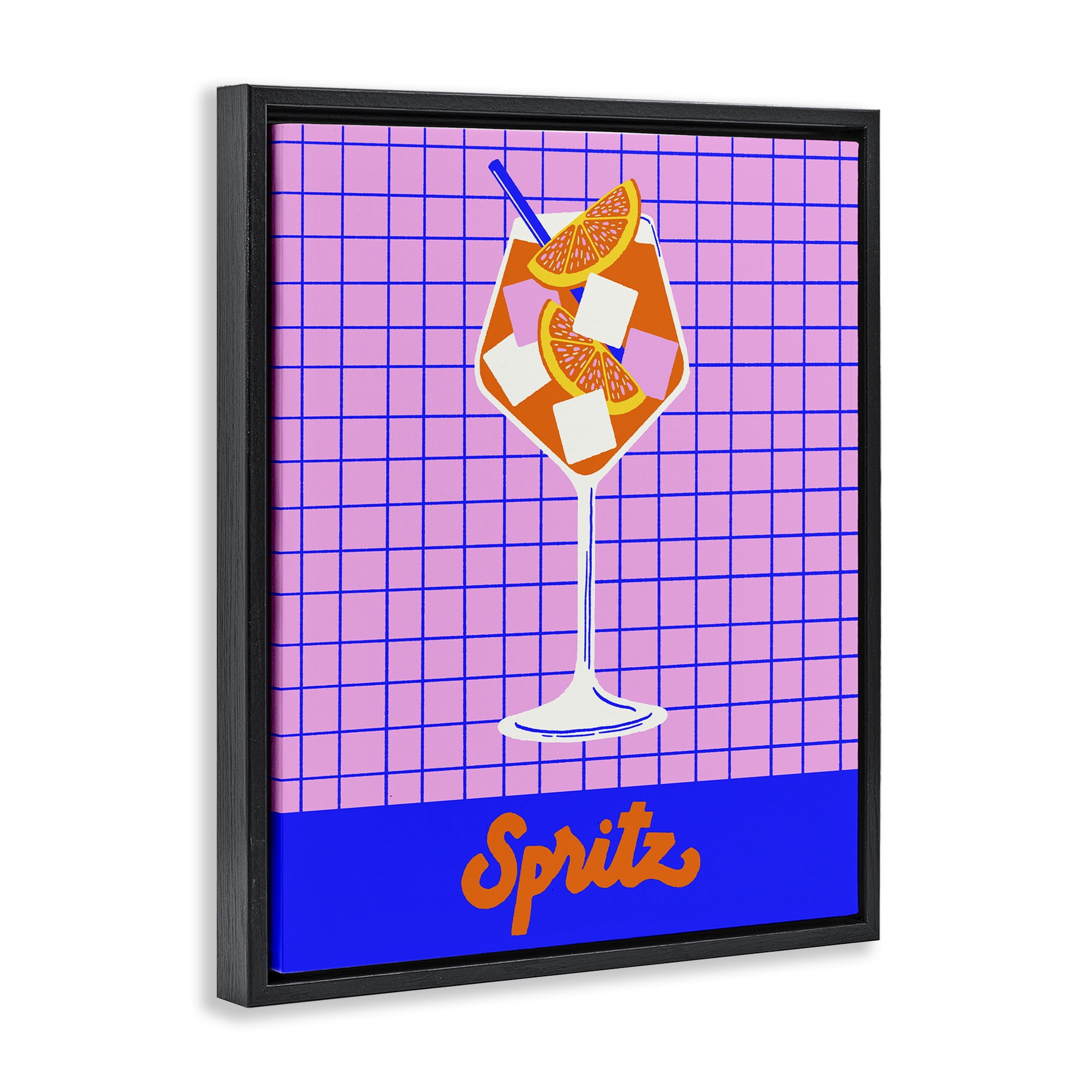 Stupell Industries Colorful Summer Spritz Drink Black Framed Floater Canvas Wall Art, design by Indira Prieto | IndySign