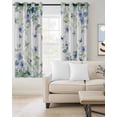 thumbnail image 2 of Leaf Butterfly Blackout Curtains 39 Inches Long for Bedroom, Watercolor Sage Green Purple Floral Thermal Insulated Room Darkening Black Out Window Curtain Panels Grommet Drapes for Living Room, 2 of 8