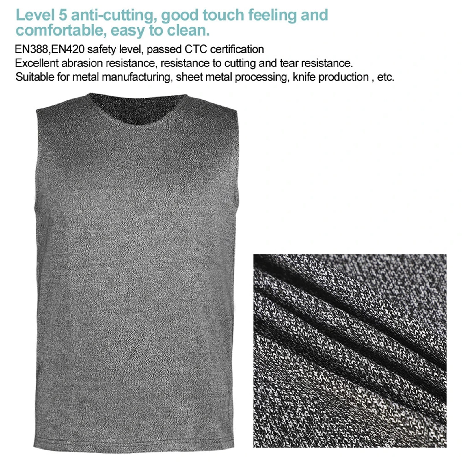 Anti Stab Vest Cut Resistant Clothing Level 5 Protective Vest Cut Resistant Anti Slash Stab Round Neck Waistcoat Safety Supplies ,More Durable