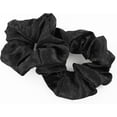 thumbnail image 3 of 2 PCS Hair Scrunchies, Black Color Satin Silk Stretchy Solid Color Hairbands For Thick Hair Curly Hair Thin Hair Sleeping Traceless Frizz Prevention Girls Women Use, 3 of 7