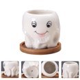 thumbnail image 6 of HOMEMAXS Cute Octopus Ceramic Planter for Cactus and Succulents White Color Great for Desk Decoration 3.5 Inches, 6 of 8