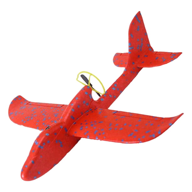 Avión de lanzamiento manual eléctrico, avión planeador de lanzamiento, espuma inercial, juguete EVA, modelo de avión, juguete al aire libre Rojo Sunnimix Juguetes de avión