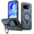 thumbnail image 1 of for Google Pixel 9A Case,Compatible with MagSafe,2 Pack Glass Screen Protector,Built-in KickStand Grip Ring,Heavy Duty Military Grade Shockproof Rugged Phone Cover For Pixel 9A 6.3"(Navy Blue), 1 of 5