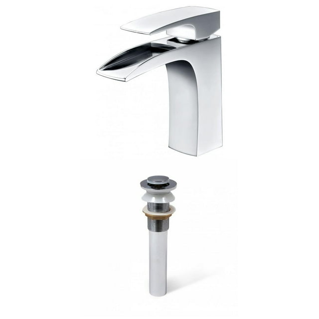 American Imaginations AI-33683 1 Hole CUPC Approved Lead Free Brass Faucet Set In Chrome Color - Drain Incl.