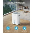 thumbnail image 2 of 21 Pints Dehumidifier for Basement and Home, Quiet 3-Mode Operation with Continuous Drain Hose, 0.4 Gal Tank, Auto Defrost 24H Timer Bedrooms Bathrooms (White, Pints), 2 of 4