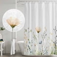thumbnail image 4 of Elegant Spring Floral Shower Curtain Set - Extra Long 72" x 96" Washable Bathtub Curtain with 12 Hooks, Pastoral Summer Botanical Waterproof Fabric Stall Shower Curtains for Bathroom/Bathtub Décor, 4 of 6