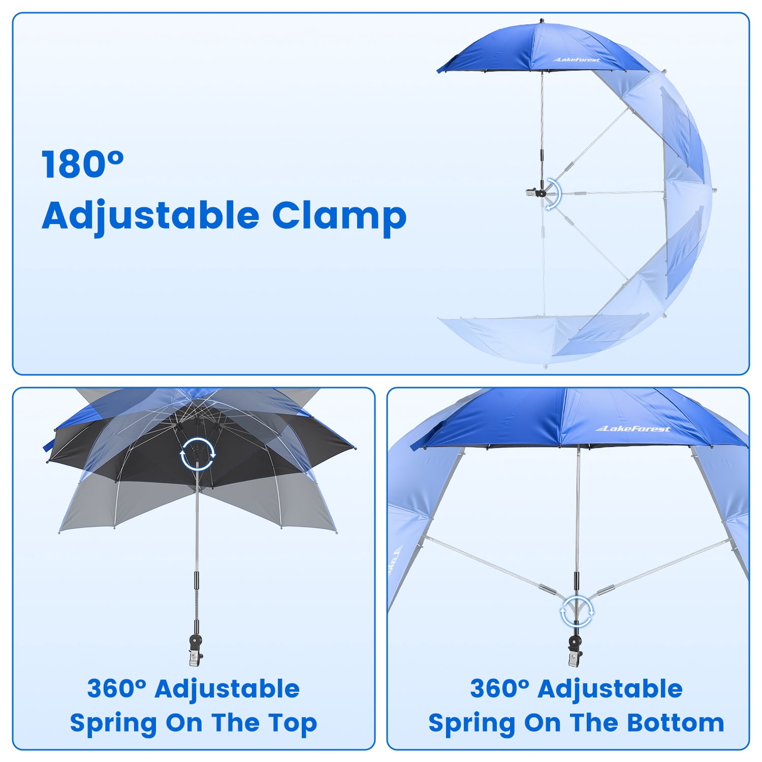 Folding Camping Chair with Detachable 8-Rib Sun Umbrella, 42.13 Inch Canopy Aluminum Alloy Portable Lawn Chair Supports 330LBS with Cup Holder