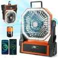 thumbnail image 1 of Henotian Ventilador de Acampar, Ventilador Portátil para Viajes, Ventilador de Escritorio Recargable de 20000 Mah, Ventilador Que Funciona con Pilas con Gancho para Colgar para Tienda, Oficina, Viajes, Pesca, Picnic, 1 of 8