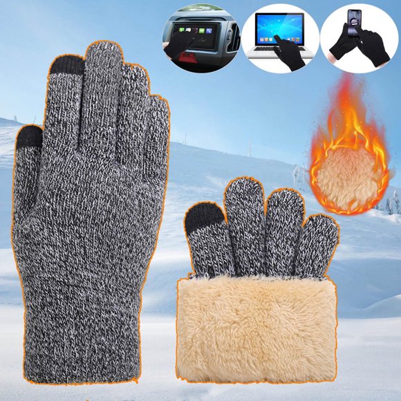 Winter Saving Sale! Cameland Outdoor Men Women's Winter Gloves With Fleece Lining Touchscreen Warm Stretched Thick Knitted Gloves Wool Gloves Thermal Gloves