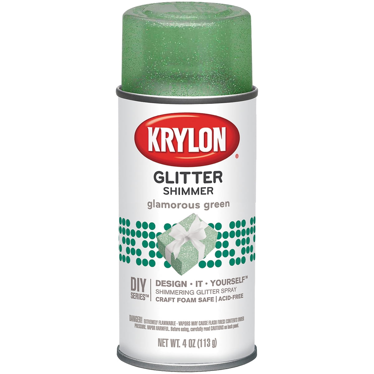 Krylon Glamorous Green Glitter Spray, 4 Oz.