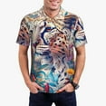 thumbnail image 5 of Yiaed Vibrant Leopard In FlowersPrint Men's Short Sleeve Polo Shirt,Golf Polo for Men Three-Button Golf Shirt Athletic Casual Collared T-Shirt- 3X-Large, 5 of 7