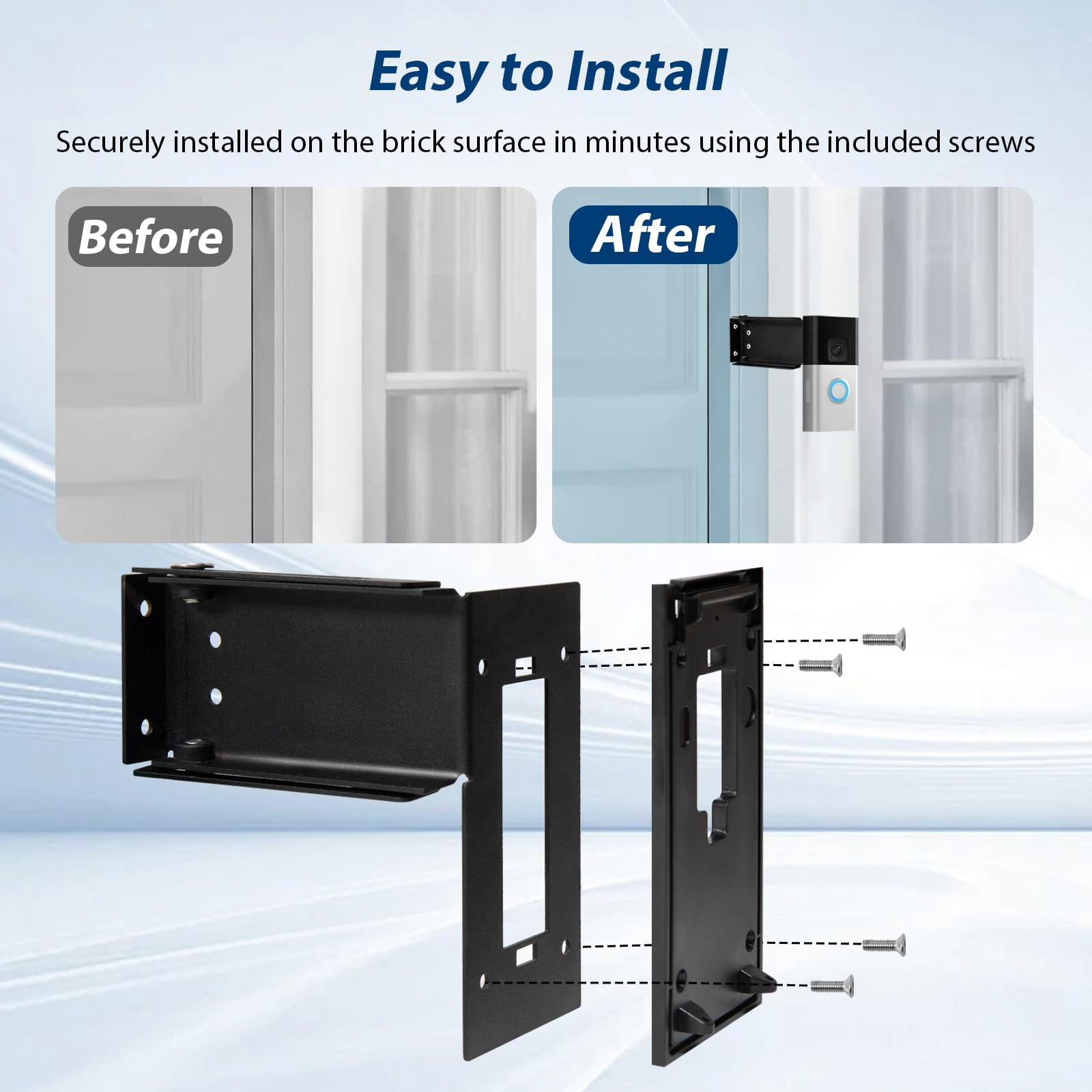 Stainless Steel Doorbell Mount for Ri-ng(2nd Gen), Doorbell Extender Mount, Adjustable 3.5" to 5.9"