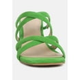 thumbnail image 3 of Valentina Strappy Casual Block Heel Sandals In Green, 3 of 7