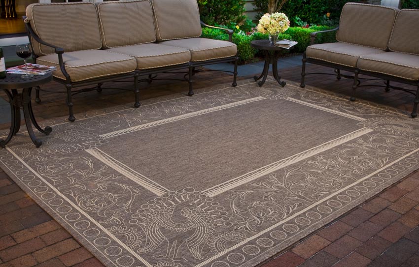 Safavieh Courtyard Cooper Botanical Indoor/Outdoor Area Rug, Brown/Natural, 8' x 11'