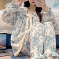 thumbnail image 1 of Pajama Pants Set Women's Clothing Homewear Winter Thick Cute Coral Velvet Comfortable Casual Simple Stylish Loose Large Size, 1 of 4