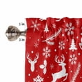 thumbnail image 5 of Christmas Kitchen Curtains and Valances Set, Elk Snowflake Abstract Red Xmas Rod Pocket Window Valance 18 Inch Window Curtain Panels for Living Room Bedroom Laundry, 27.5x36in, 3 Pieces, 5 of 7
