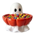 thumbnail image 2 of YIKA Ghost Ceramic Candy Bowl 5.71 Inch, Halloween Decoration Tabletop Storage Figurine, Pumpkin Shape Treat Holder for Fall Harvest Thanksgiving Party Desktop Mantel Home Decor, 2 of 9