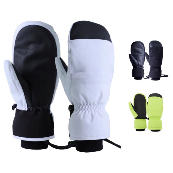 Ticikt Unisex Ski Mitten Gloves, Waterproof Insulated Thick Winter Mittens for Snowboarding Cold Weather Outdoor Sports