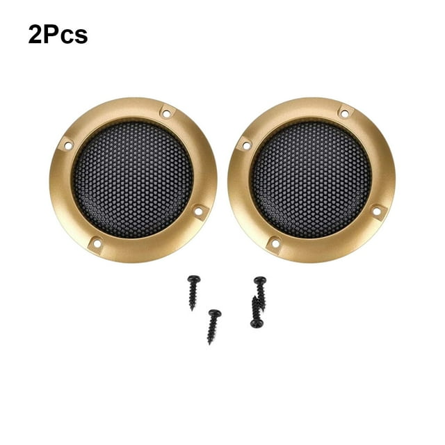 Maoww 2Pcs Speaker Net Cover Car Subwoofer Mesh Enclosure Dustproof Portable Protective Grille Circle Speakers Accessories