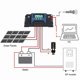thumbnail image 4 of 12V 24V Solar Charge Controller Regulator 4 USB Ports 5V 2.5A Parameter Adjustable LCD Display for Home RV Boat 30A, 4 of 5