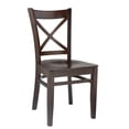 thumbnail image 1 of Cross Back Side Chair in Walnut with Wood Seat (Set of 2), 1 of 1
