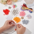 thumbnail image 3 of DIY Keychain Kits Including Acrylic Beads Brass Jump Rings Iron Split Key Rings and Waxed Polyester Cord Mixed Color 5x5x5mm Hole: 2mm 100pcs, 3 of 6