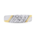 thumbnail image 2 of 1/10 CT Round Cut Natural White Diamond Two Tone Mens Engagement Band Ring In 14K Gold Plated 925 Sterling Silver (Color: I-J, Clarity: I2-I3, 0.10 Cttw) -5.5, 2 of 7