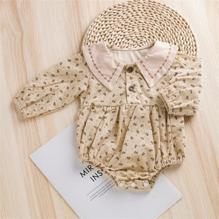 

NIUREDLTD Baby Boys Cotton Floral Autumn Long Sleeve Romper Bodysuit Clothes