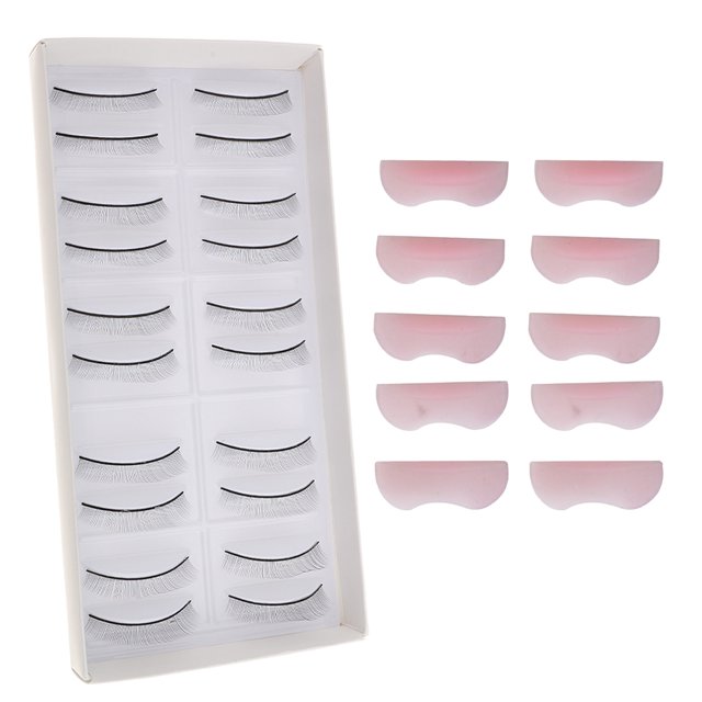Pestañas de Entrenamiento de Maquillaje jinwen 10 pares 8mm 5 pares almohadillas para permanente