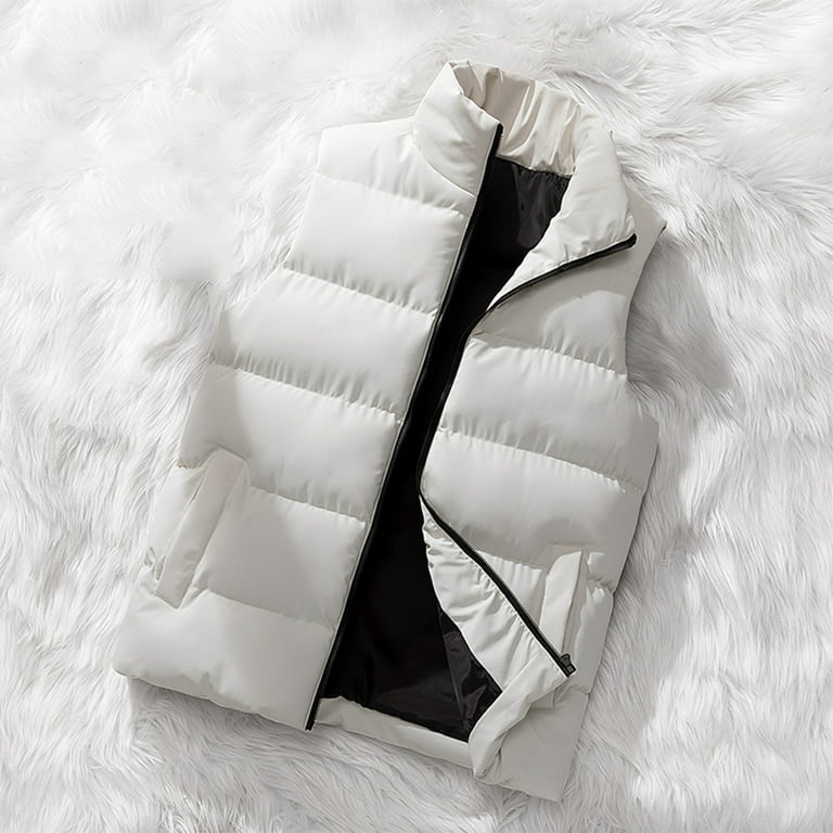 Puffer Vest for Men Fashion 2025 Solid Color Stand Collar Unisex