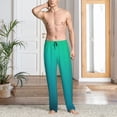 thumbnail image 2 of Balery Green Turquoise Teal Pantalones de pijama para hombre, pijama ultraligero, pantalón de descanso-Small, 2 of 6