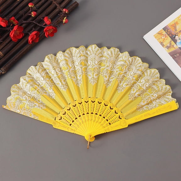 Folding Handheld Fan Silk Spanish Fan Perfect for Weddings, Parties, and Dancing, Summer Gift