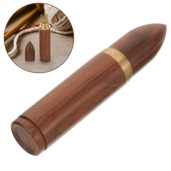 HEMOTON 1Pack Brown Wooden Sewing Box for Sewing Accessories and Knitting Tools