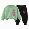 thumbnail image 4 of TOWED22 Toddler Baby Girl Clothes Toddler Outfit Cute Graphic Sweatshirt Tops + Pants Set Fall Winter Clothing for Girls Size:4-5 Y,Color:F, 4 of 4