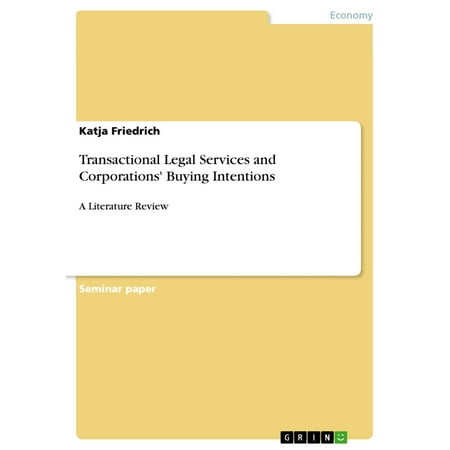 Transactional Legal Services and Corporations' Buying Intentions -