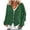 Dark Green, variant on Soft Brushed Fleece Zip Up V-Neck Jacket for Women, Long Sleeve Relaxed Fit, Casual Fall Layering Outerwear, 1 Piece, S-XXL, Plus Size Friendly