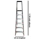 thumbnail image 4 of Escalera Plegable Aluminio 6 Escalones Cuerpo Acero Peldaños, 4 of 5