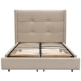 thumbnail image 2 of Beverly Eastern King Bed with Integrated Footboard Storage Unit & Accent Wings in Sand Fabric By Diamond Sofa, 2 of 6