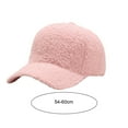 thumbnail image 6 of Eoperou Unisex Baseball Hat Adjustable Thicken Solid Color Curved Brim Artificial Lamb Wool Windproof Sun Protection Cap for Daily Wear, 6 of 8