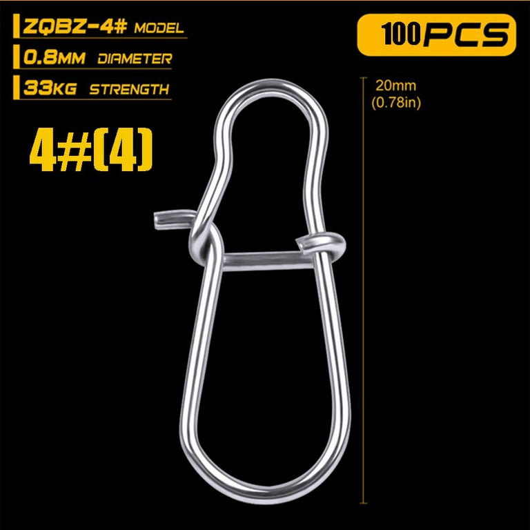 100PCS Portable Durable Line tackle Stainless Steel Barrel Swivel