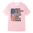 thumbnail image 4 of T-Shirt Homme Drapeau Imprimé Grande Amérique Encore, Col Rond, Manches Courtes, Décontracté, Rose m, 4 of 4
