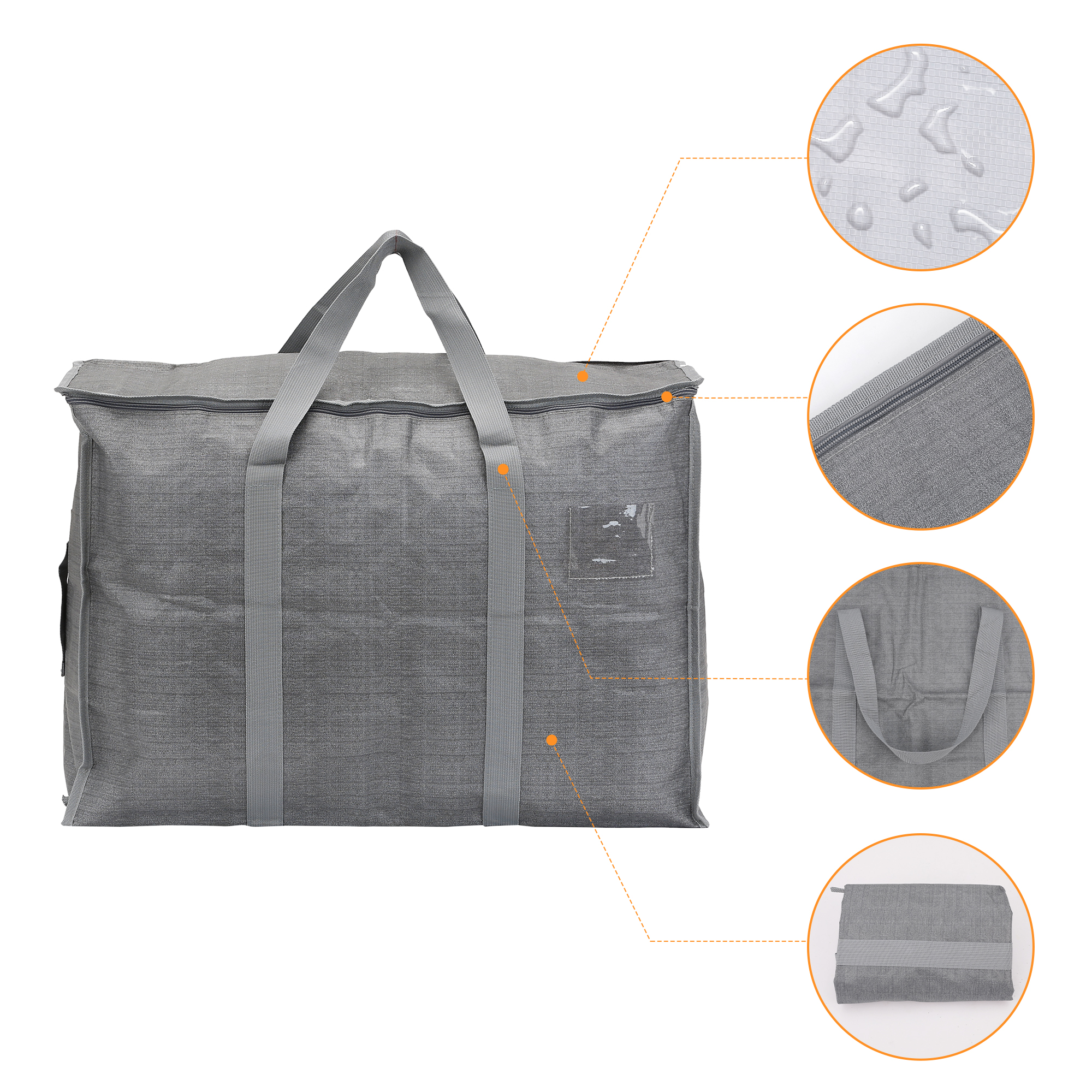 Unique Bargains 1 Pack Clothes Storage Bags Moving Bags Grey 27*10.5*17.5in