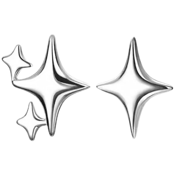 1 par de pendientes de estrella asimétricos, pendientes decorativos, pendientes de estrella para mujer, joyería