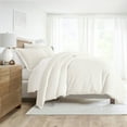 thumbnail image 3 of Noble Linens Ivory Puffed Rugged Stripes 2 Piece Duvet Cover Set, Twin/TwinXL, 3 of 10