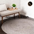 thumbnail image 3 of Jaipur Art And Craft Reversible Floor Carpet Round Natural Jute Area Rug Hand Braided for Home Décor (10x10 Sq Ft), 3 of 6