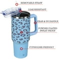 thumbnail image 2 of Baiheyi 40 oz Leopard Stainless Steel Double-Walled Tumbler, Blue, 2 of 6