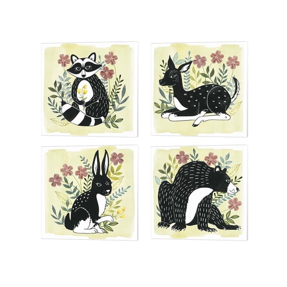 Metaverse Grace Popp 'Floral Forester' Canvas Art (Set of 4)