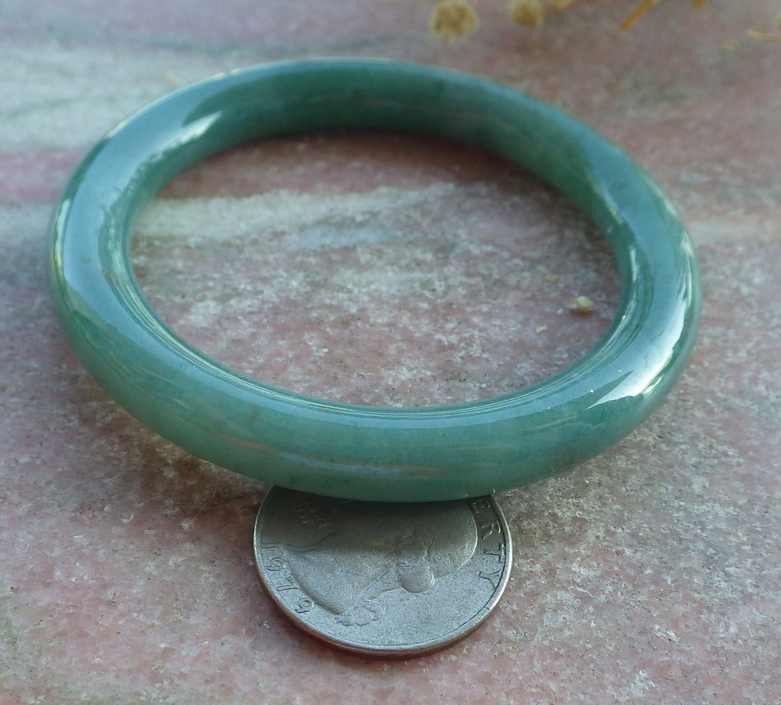 Green Natural A JADE Jadeite Circle Bangle Bracelet 55 mm 681430 TN