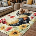 thumbnail image 2 of Fsddascl Vintage Rooster Outdoor Rug for Patio/Deck/Porch, Non-Slip Large Area Rug 5 x 8 Ft, Spring Floral Watercolor Pastoral Animals Indoor Outdoor Rugs Washable Area Rugs, Camping Rug Carpet, 2 of 5